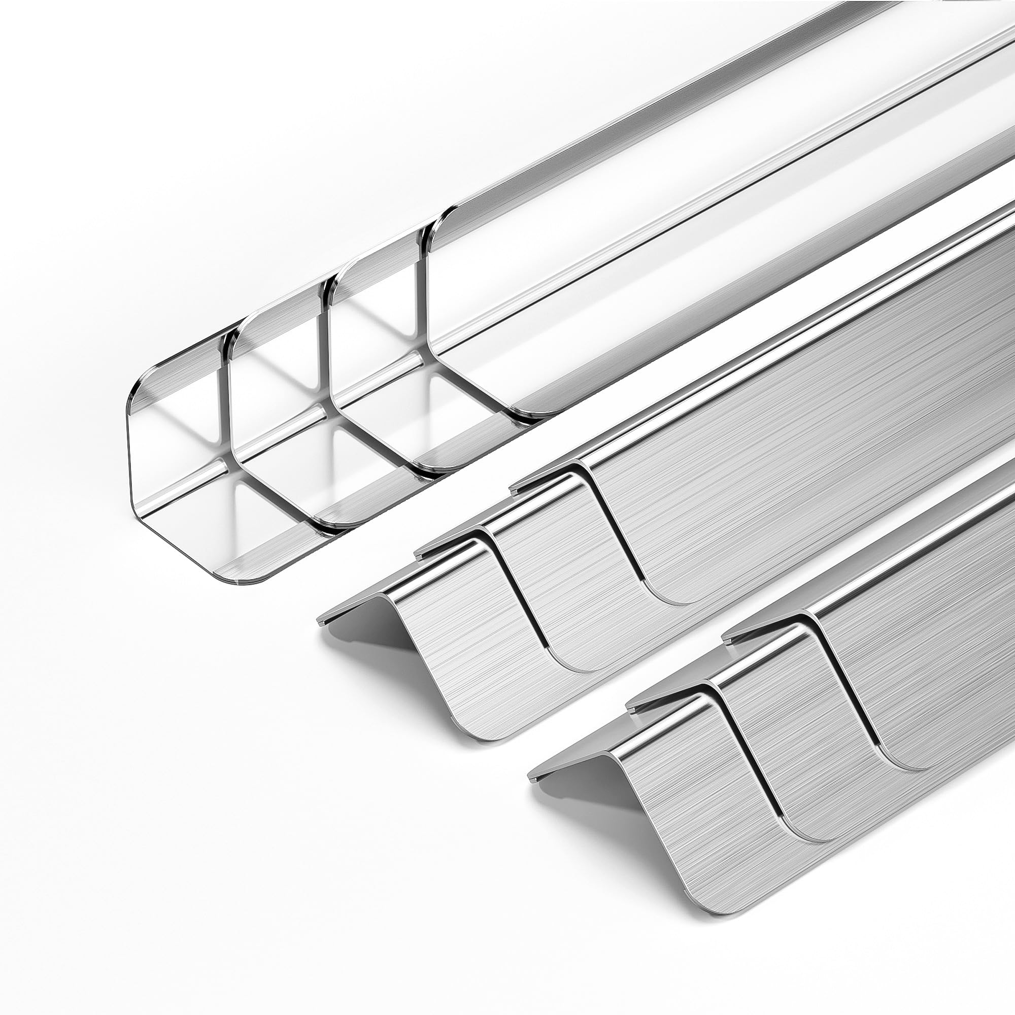 10pcs Wall Corner Guards 1.5x1.5x48 Inches 304 Stainless Steel Heavy Duty Rounded Corner Protector, Smooth Folded Edge Design for Wall Protection Silver