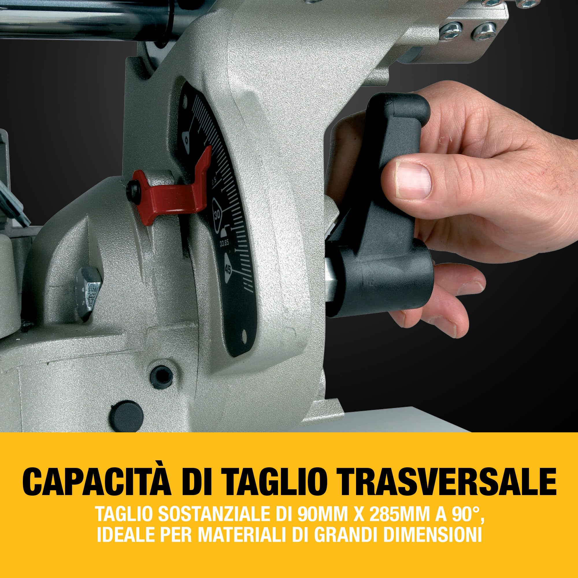DEWALT Troncatrice Radiale con Pianetto 305mm, Motore 1500W, D27111-QS