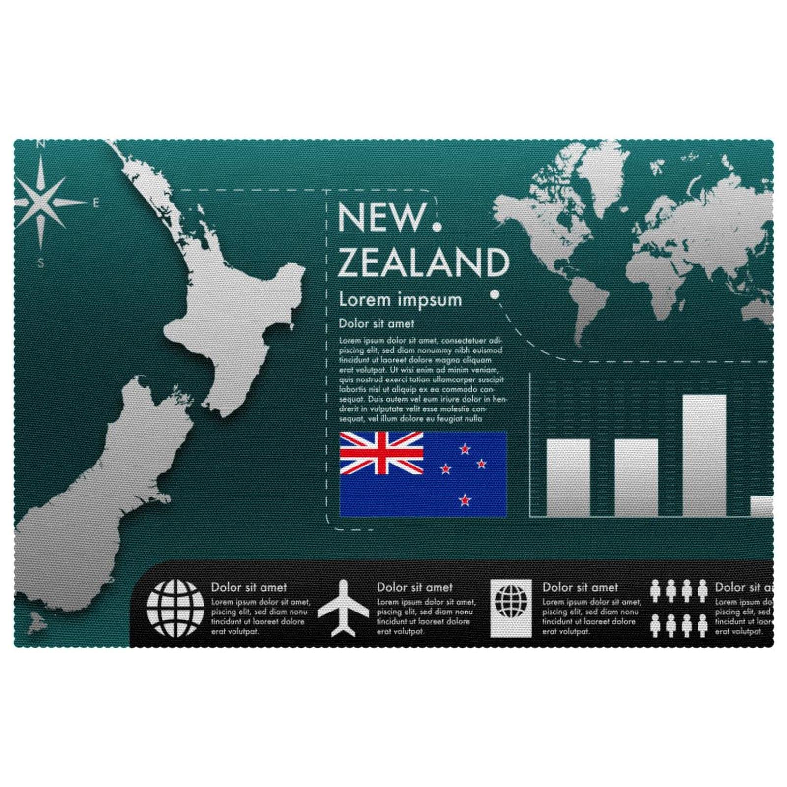 Lot de 6 sets de table Zealand Infographic 30x45 cm pour repas chic