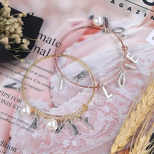 Miniatura 4 de SANNIX 156 piezas6 juegos alfabeto ABC letras Charms Capital A-Z Charms DIY pulsera collar colgantes con 200 piezas abiertos Jump anillos para hacer