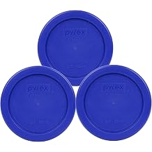Pyrex 7202-PC 1-Cup Cadet Blue Replacement Lids 3-Pack - Made in USA