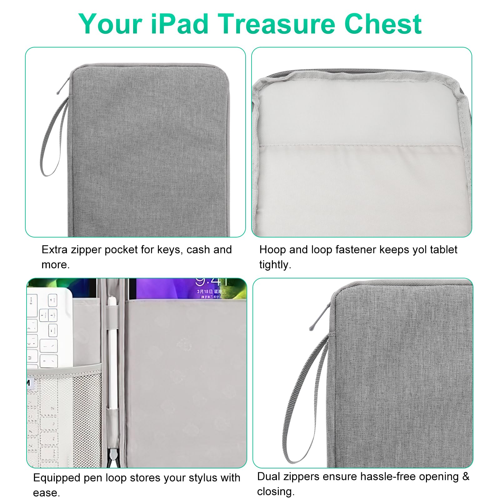 Kieszenie na Tablety 9-11", Etui Kompatybilne z iPad Pro M4 2025, Air 5/4 10,9 Pesymistyczne