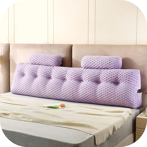 Gpround Wedge Headboard Pillows + 2 Head Roll Pillow Bed Wedge Pillow for Headboard Large Bolster for Bed Rest Reading Pillows Backrest Pillows for Sitting in Bed Backrest Positioning Support