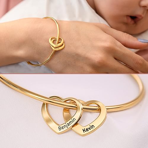 Miniatura 6 de MYKA - Colgante de corazón personalizado para pulsera personalizada en plata de ley 925, chapado en oro y oro rosa, vermeil, cualquier inscripción