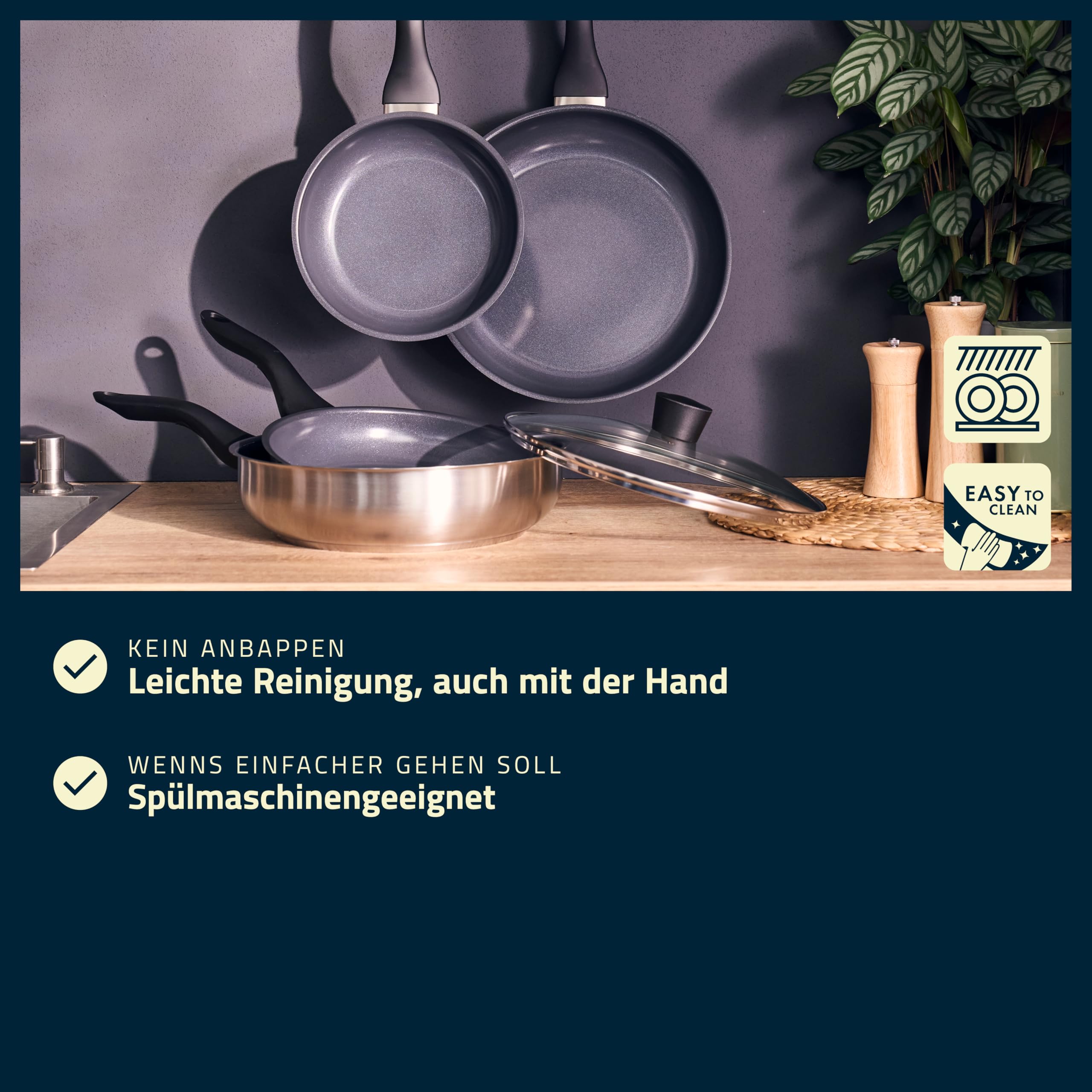 HENCKELS Breeze Schmorpfanne 28cm - Keramik Antihaft-Beschichtung, Induktion