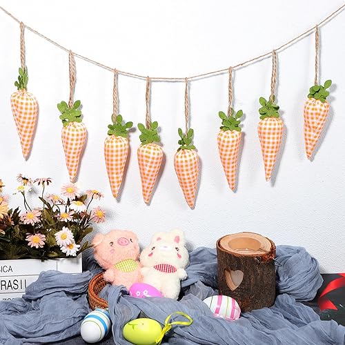 Miniatura 8 de NUOBESTY Pancarta de zanahoria de Pascua, guirnalda de zanahoria de conejo, guirnalda de zanahoria, adorno de pared para fiesta, chimenea,