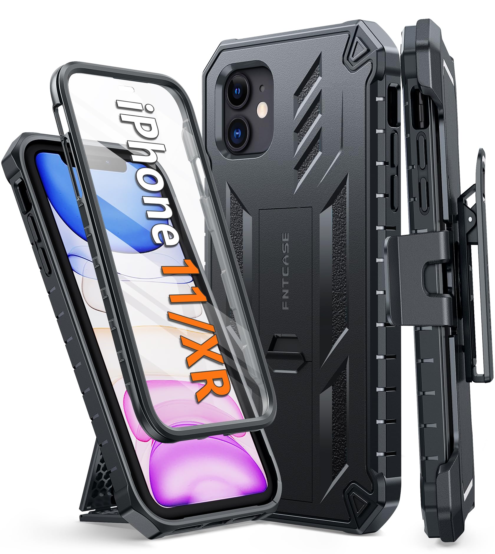Amazon.com: FNTCASE for iPhone 11/XR Case, with Belt Clip, Built
