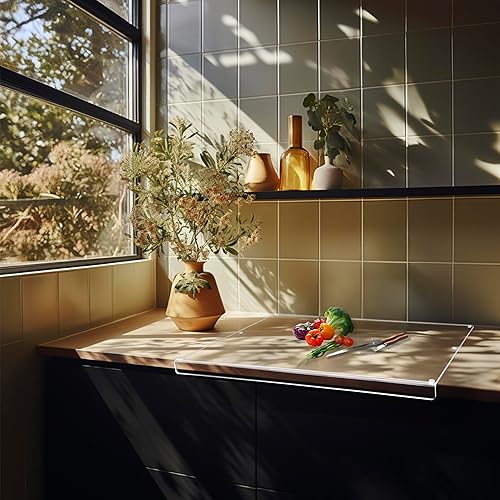 Miniatura 7 de Tabla de cortar de acrílico transparente con tabla de cortar para cocina, ideal para encimera y tabla de cortar acrílica para preparación de