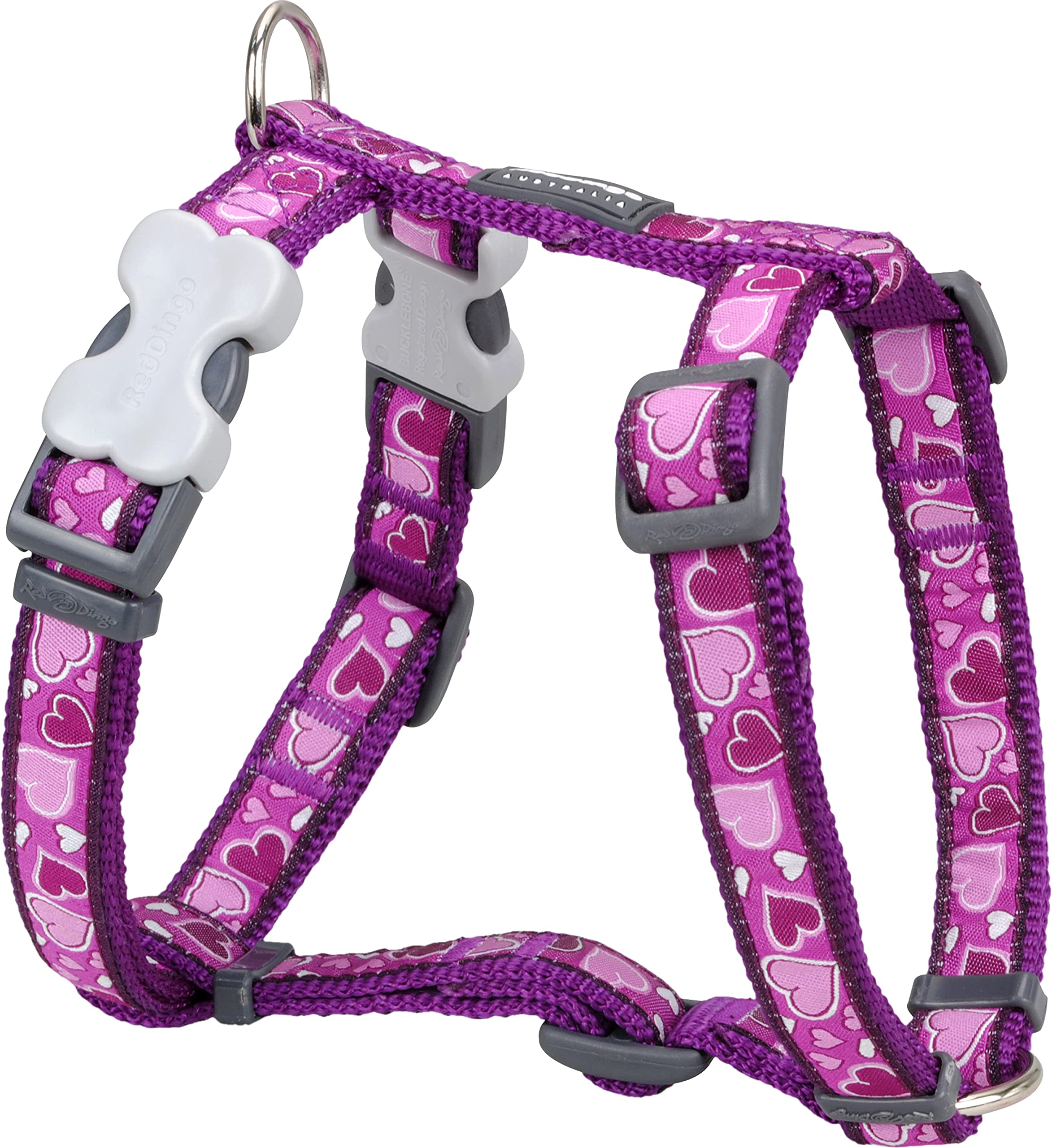 Harnais Red Dingo rembourré grand chien ergonomique réglable L