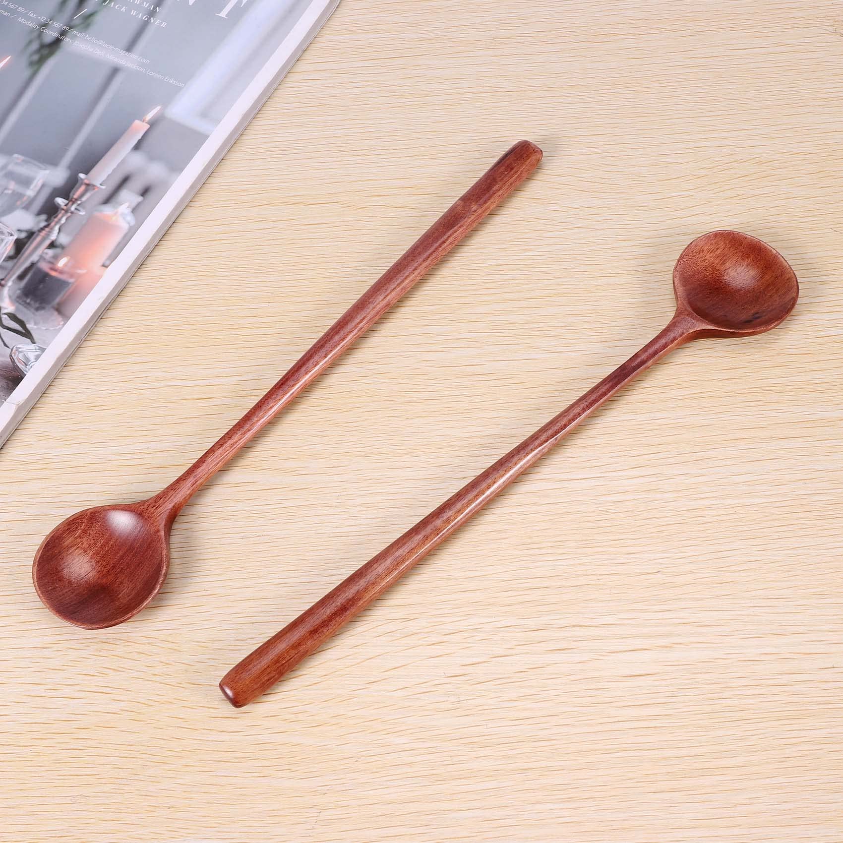 ZDSFSD Long Spoons Wooden - Image 4