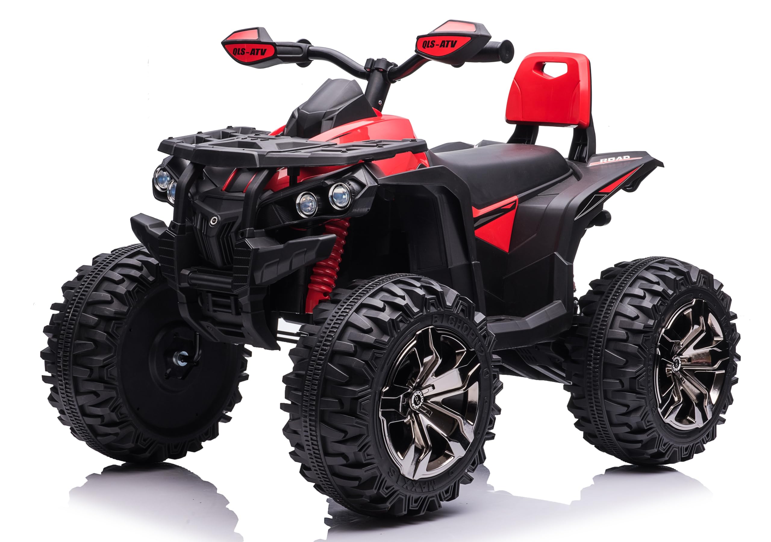 Mondial Toys Quad Elettrico 4x4 per Bambini 12V con 4 Potenti Motori Batteria Potenziata 12V - 14Ah Jungle ATV Ruote Grandi 36 cm Ammortizzatori Reali Luci LED Carico 30 kg Rosso