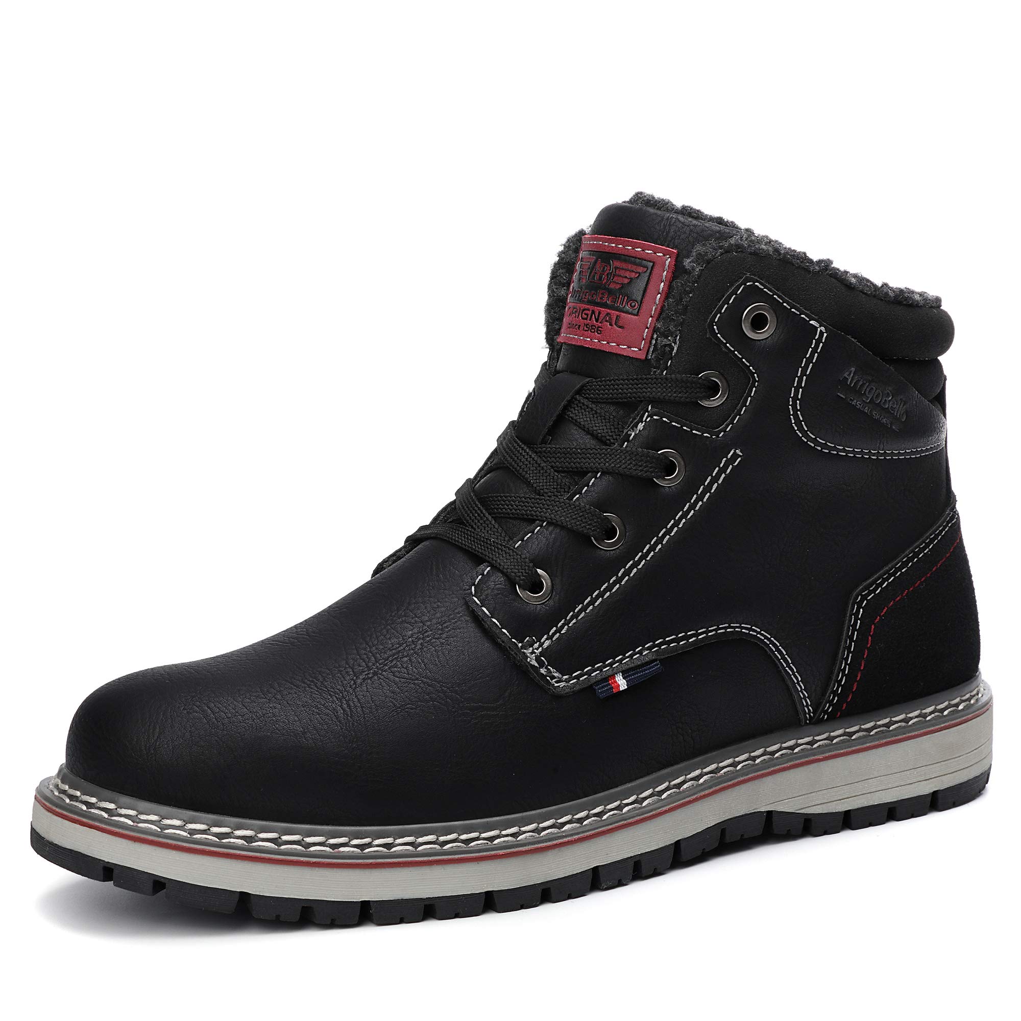 AX BOXING Scarpe Uomo Invernali Caldo Pelliccia Fodera Scarponcino Invernale Stivali Moda Stivaletti Taglia 41-46 EU