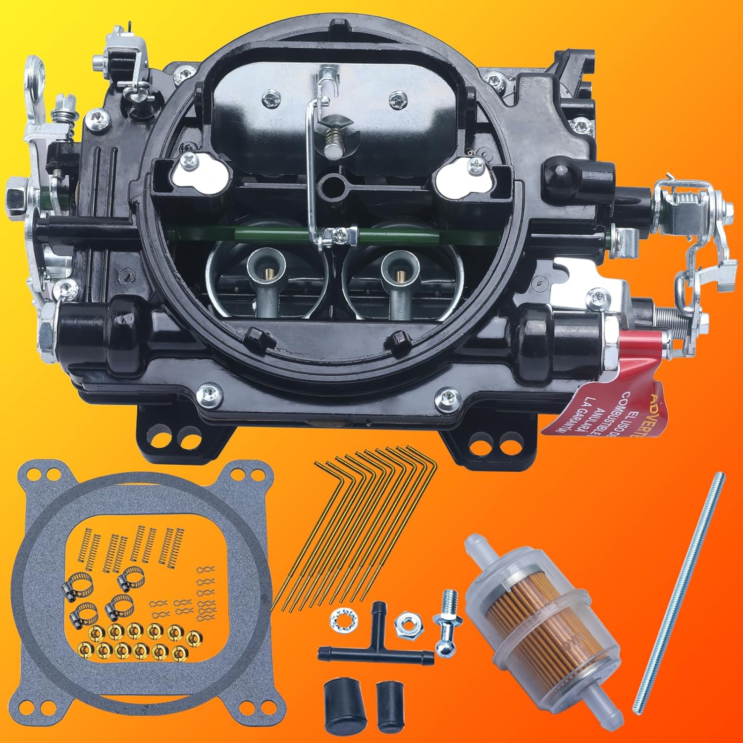 Electric Choke 1906 Performer 650 CFM AVS2 Square Bore 4 Barrel Air Valve Carburetor Replacement For Edelbrock 1906 AVS2 Carburetor-Annular Booster (1906)