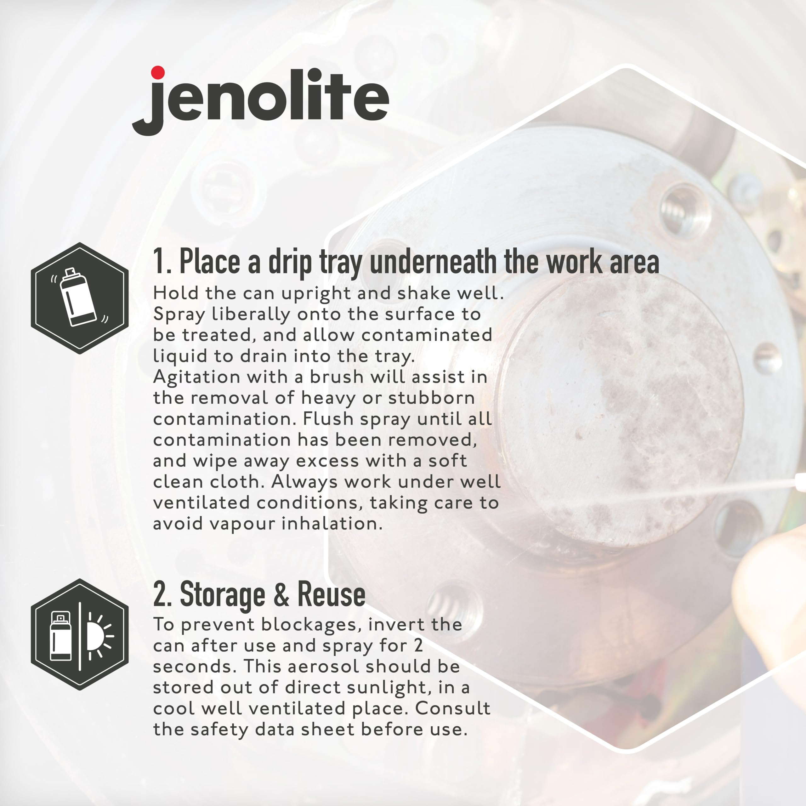 JENOLITE Spray nettoyant pour freins | 3x400 ml | Nettoyant pour freins très résistant | Nettoie les freins sans démontage | Réduit le bruit de frein et améliore les performances de freinage | Élimine