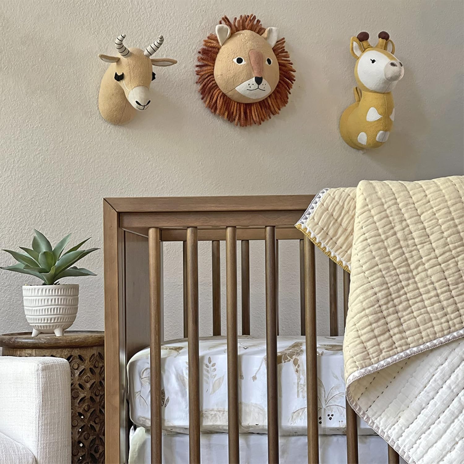 Handmade Brown Plush Antelope Head Wall Décor