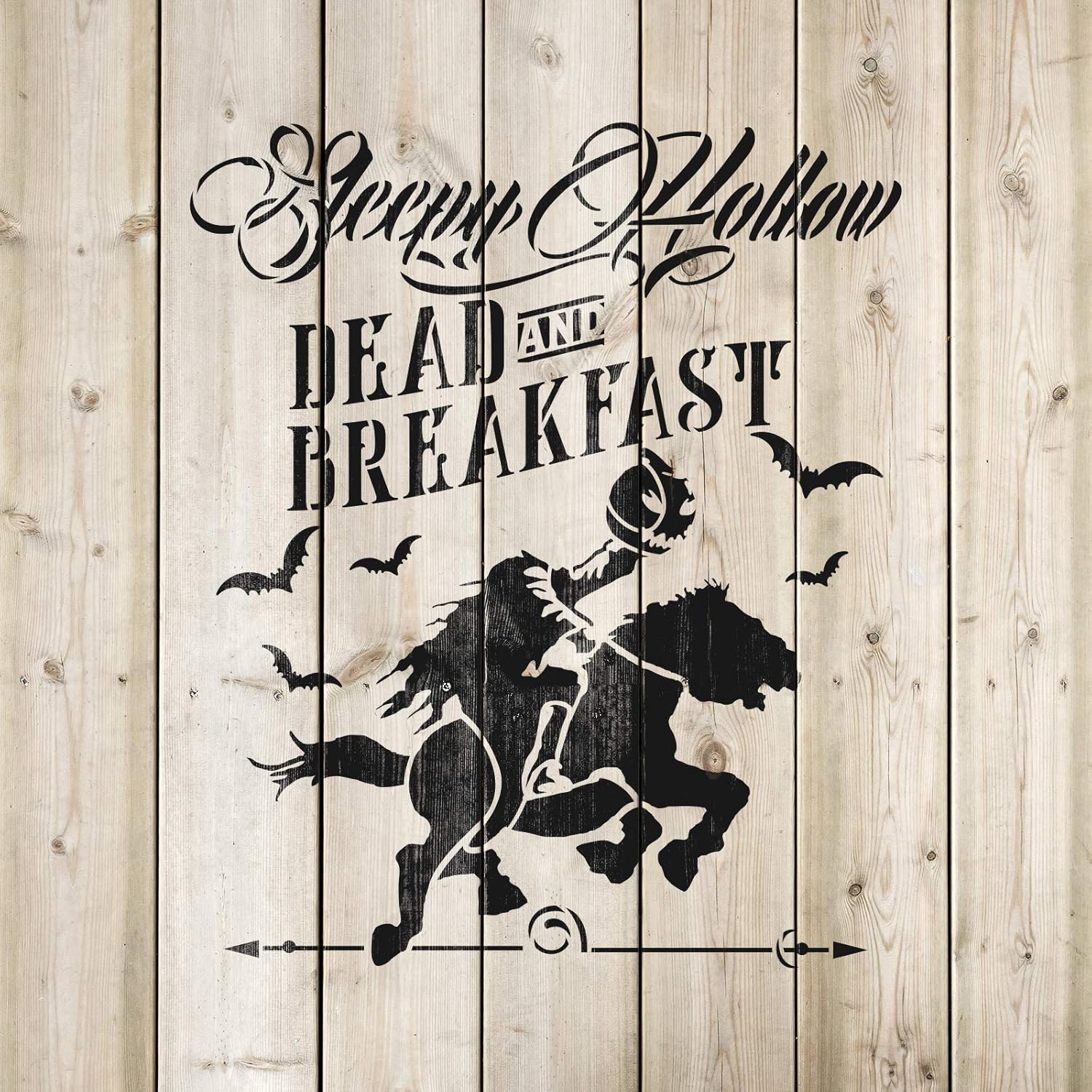 Sleepy Hollow Bed Breakfast Halloween Stencil - Bring Your Haunted Visions to Life, Horror Stencil, Mylar Stencils, Halloween Sign
