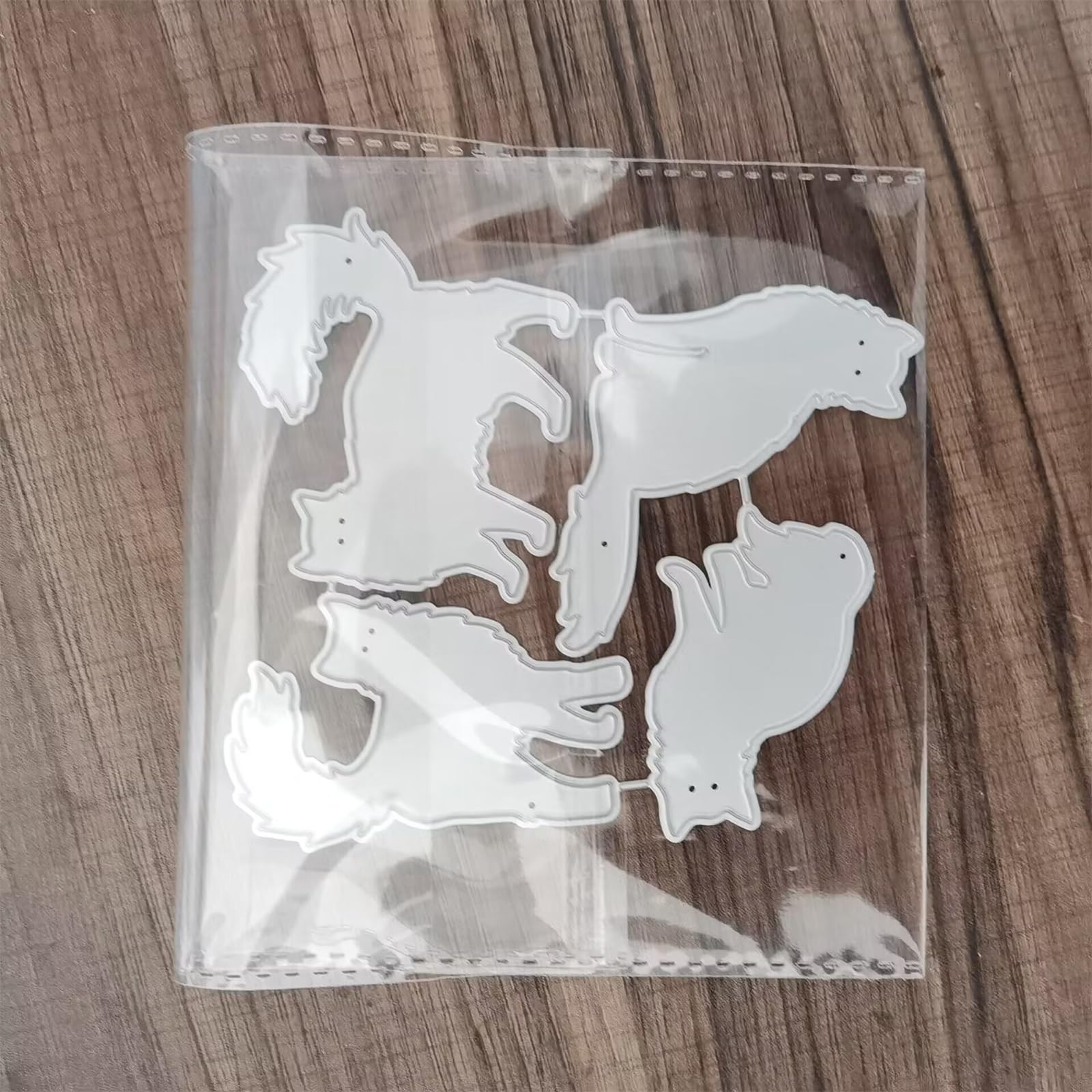 Set Fustelle E Timbri A Tema Gatto Con Piante In Vaso – Per Scrapbooking E Biglietti Fai Da Te - 2