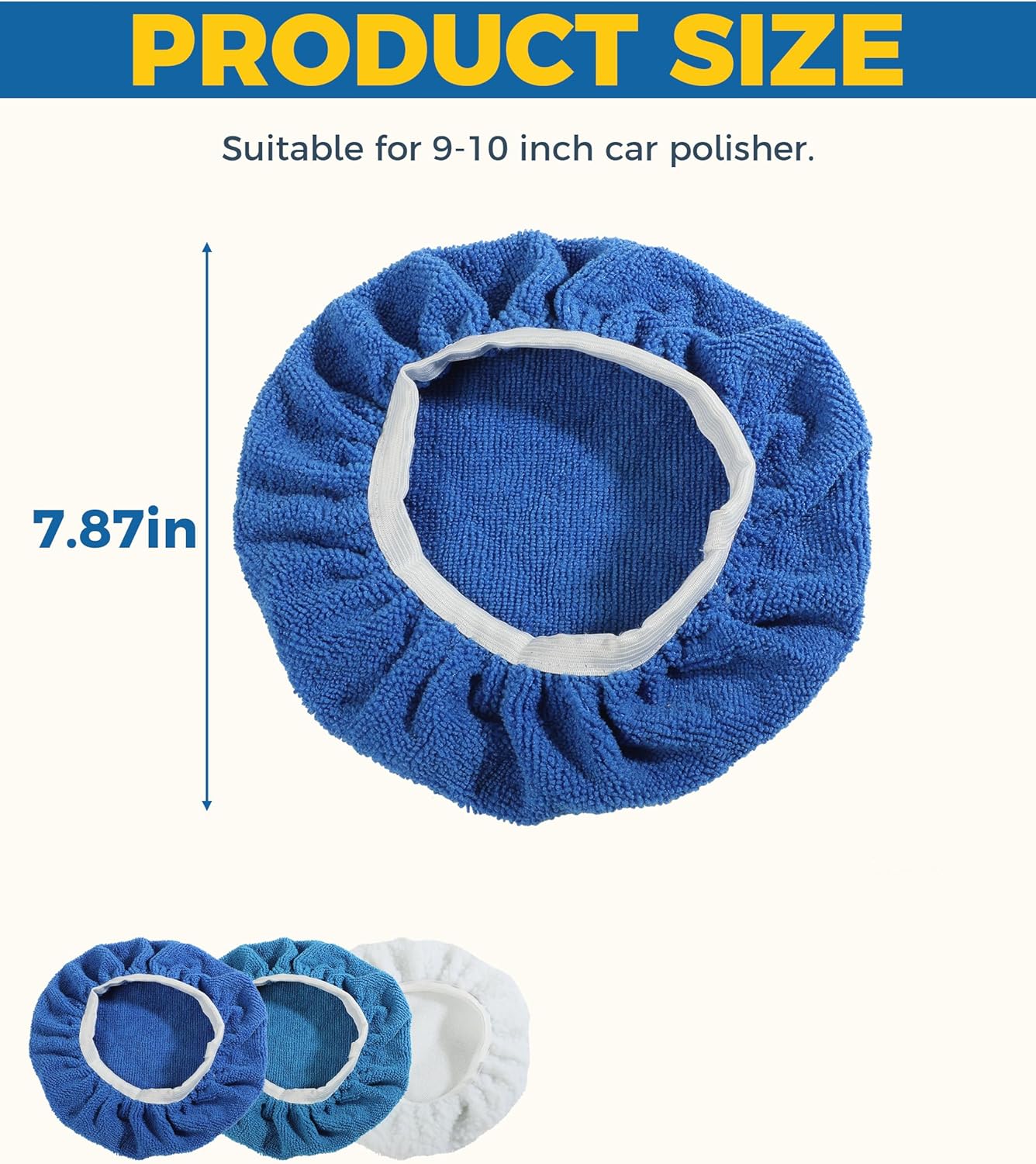 9PCS Polishing Pad,Car Accessories Buffing Pads,9 to 10 Inches Buffer Pads,Car Buffer Pads Coral Fleece Bonnet,Soft Microfiber Car Woolen Wax Kit,Suitable for Polished or Waxed Surfaces
