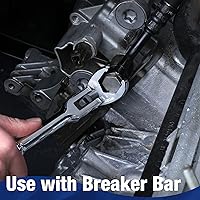 Vista 5 de WORKPRO Juego de llaves de 3/8" de tuerca acampanada, kit de herramientas de 10 piezas de llave de tuerca de gallo, métrico 10-19mm, llave de acero