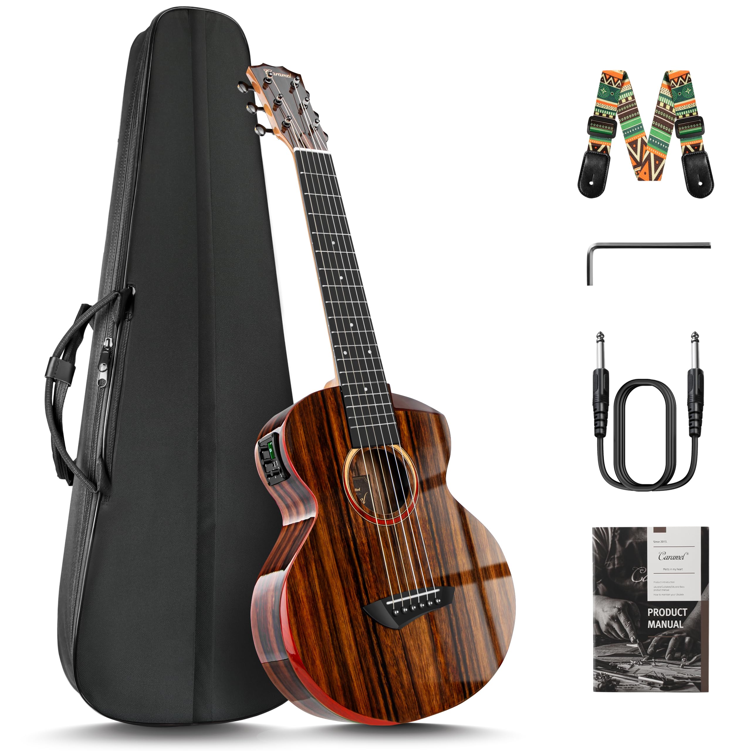 Amazon.com: Caramel GEG91 30 inch Cutaway Ebony Glossy 6-String