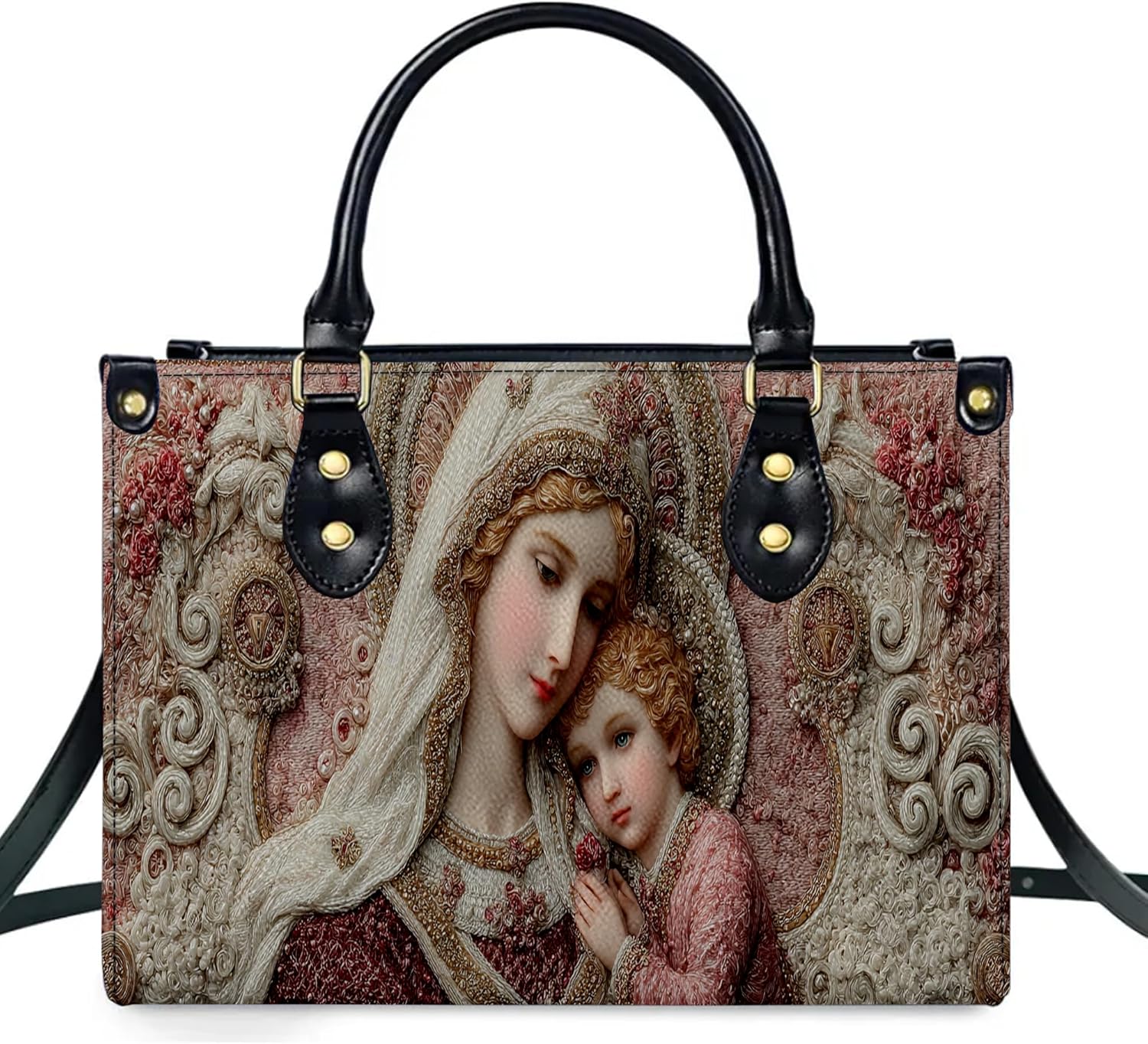 Personalzied Virgin Mary Handbags for Women, Catholic Virgin Mary Leather Bags, Bible Purse, Gifts for Christians - Image 9