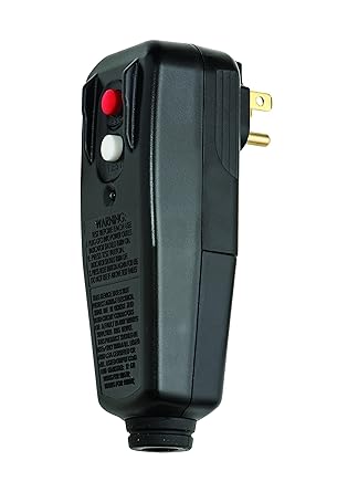 Tower Manufacturing 30434009 Auto-Reset 15 AMP Right Angle GFCI Plug, Black