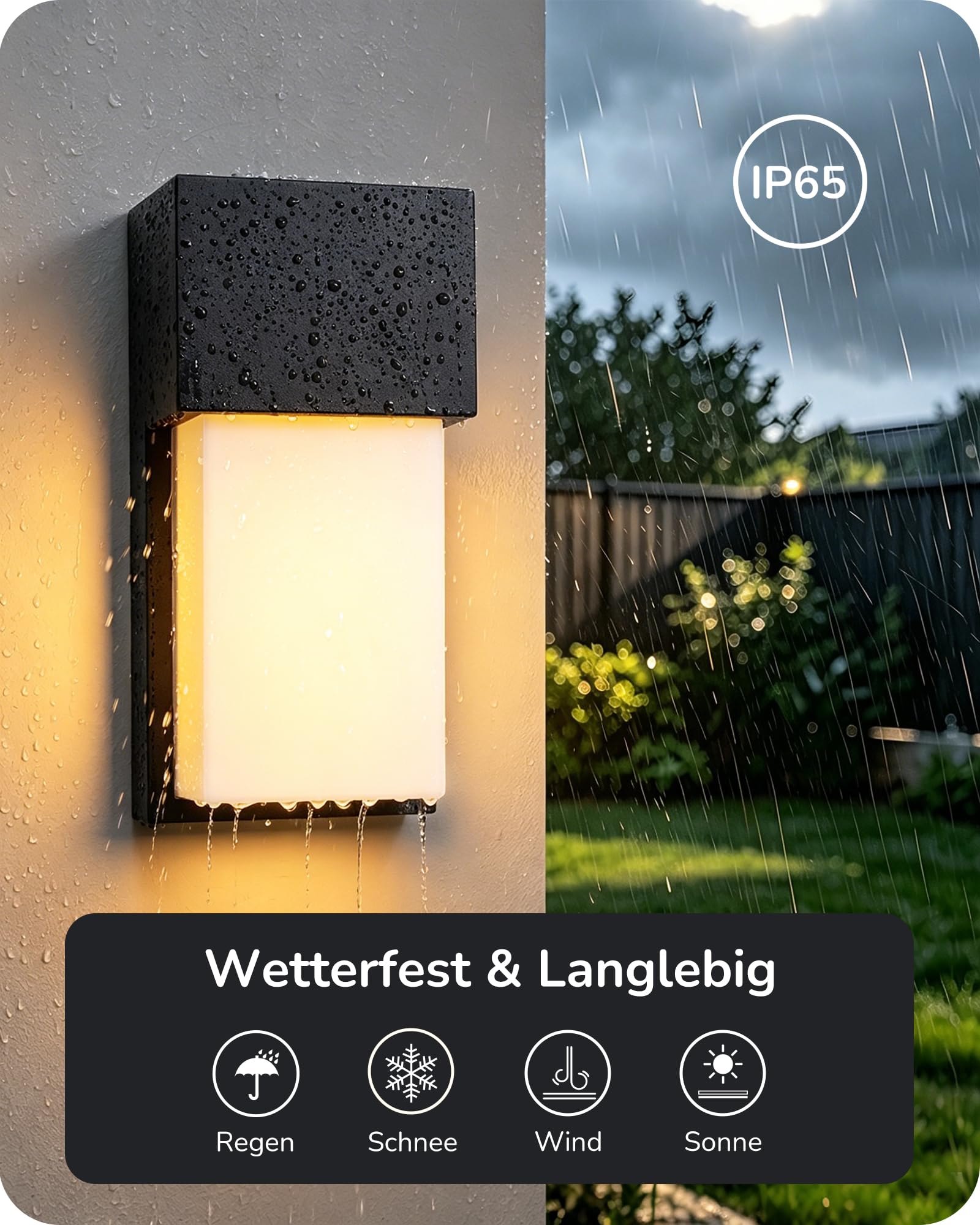 EDISHINE Smart Außenwandleuchte RGBCW, App-Steuerung, IP65 wasserdicht