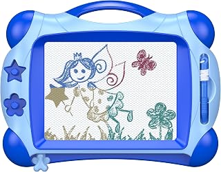 Banne Magnetic Drawing Doodle Board for Kids Toddlers 14Inch Colorful Travel Size Erasable Sketching Pad Toys for Writing Painting and Learning