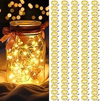 Vista 55 de AIKEI Paquete de 12 luces LED de hadas que funcionan con pilas, guirnaldas de luces impermeables de 7 pies, 20 luces LED de luciérnagas estrelladas