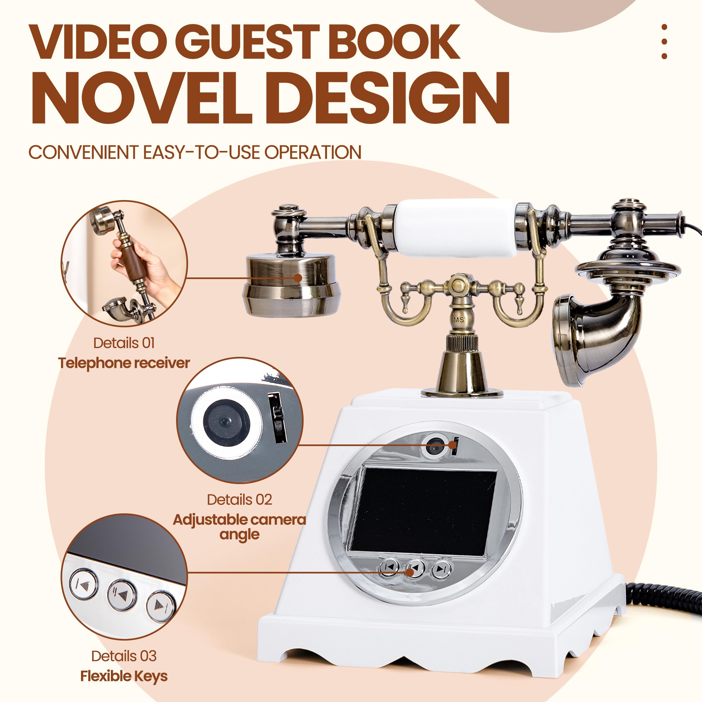 Libro degli ospiti video audio per matrimonio, video 1080p HD, libro degli ospiti, conserva le tue occasioni speciali, ideale per matrimoni, addio al nubilato, compleanni, lauree, baby shower