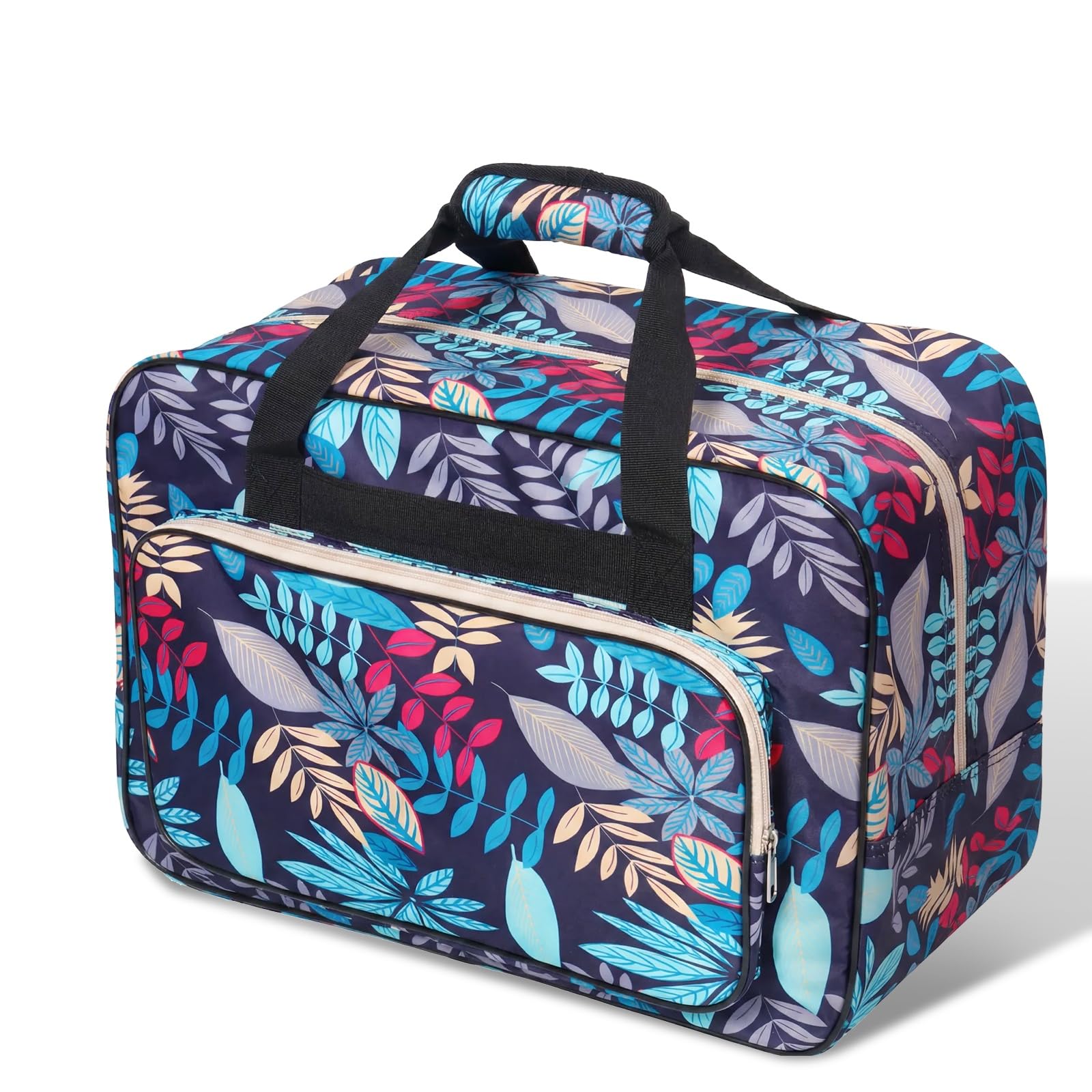 shaojian Universal Sewing Machine Bag, Water-Resistant Oxford Sewing Carrying Case with Accessory Pockets, Portable Storage Dust Cover Fits Most Standard Machines(Blue A)