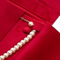 Vista 4 de COWFEX Terciopelo collar joyería carpeta de viaje almacenamiento vitrina (rojo)