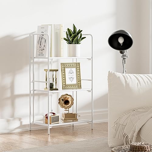Miniatura 92 de Crofy - Estantería plegable sin montaje para sala de estar, estante plegable blanco de 5 niveles para oficina en casa, organizador de almacenamiento