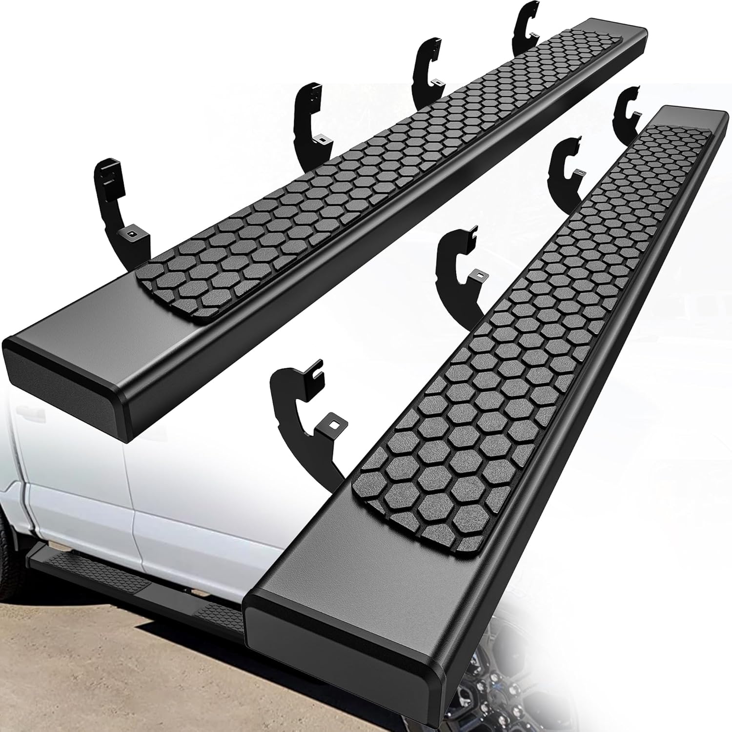 YITAMOTOR 6 Inch Running Boards Side Steps Compatible with 2019-2026 Chevy Silverado/GMC Sierra 1500 Crew Cab, 2020-2026 2500HD 3500HD Crew Cab - Textured Black Step Rails Nerf Bars