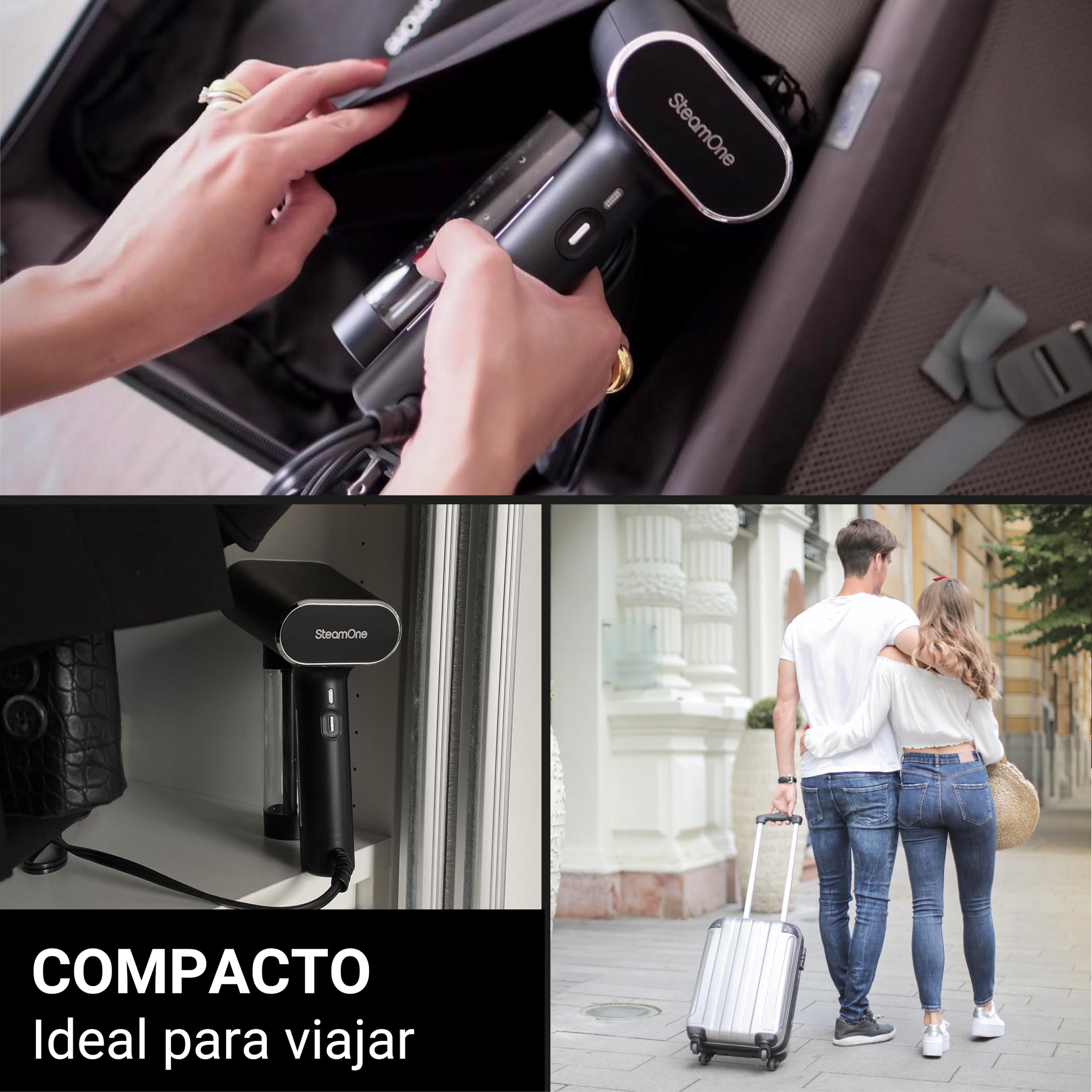 SteamOne Karl 2 Vaporizador Portátil Steamer Negro 2000W - 150ml | Vaporizador Portátil Karl 2, 2000W, Depósito 150ml, Suela Cerámica, Listo en 30s, 2 Modos, EUNS150BV2