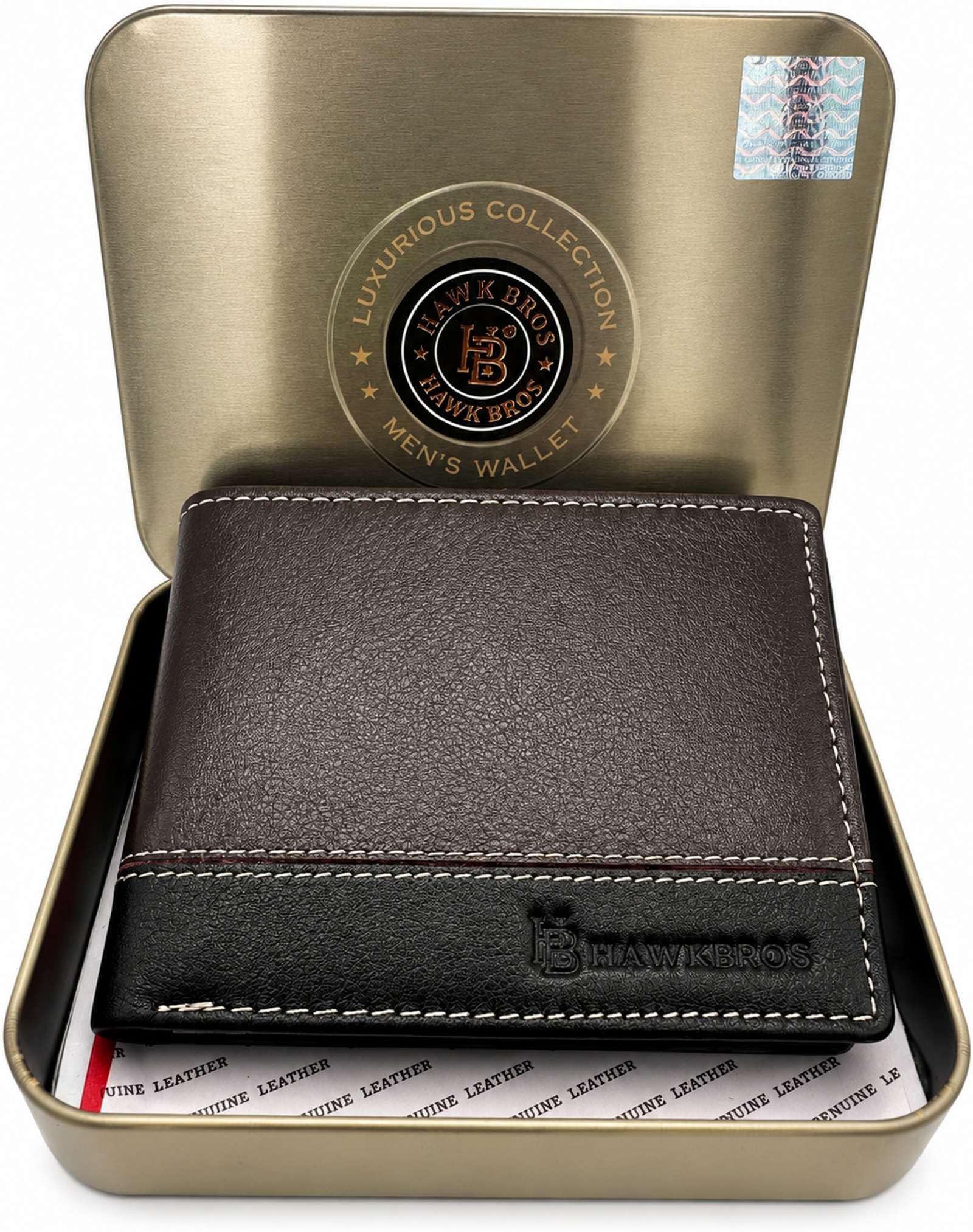 Genuine Leather Wallet for Men | Brown Bifold Wallet | Formal Slim Billfold | 9 Card Slots | Cash Compartment & ID Window | Professional Pocket Accessory-image-45