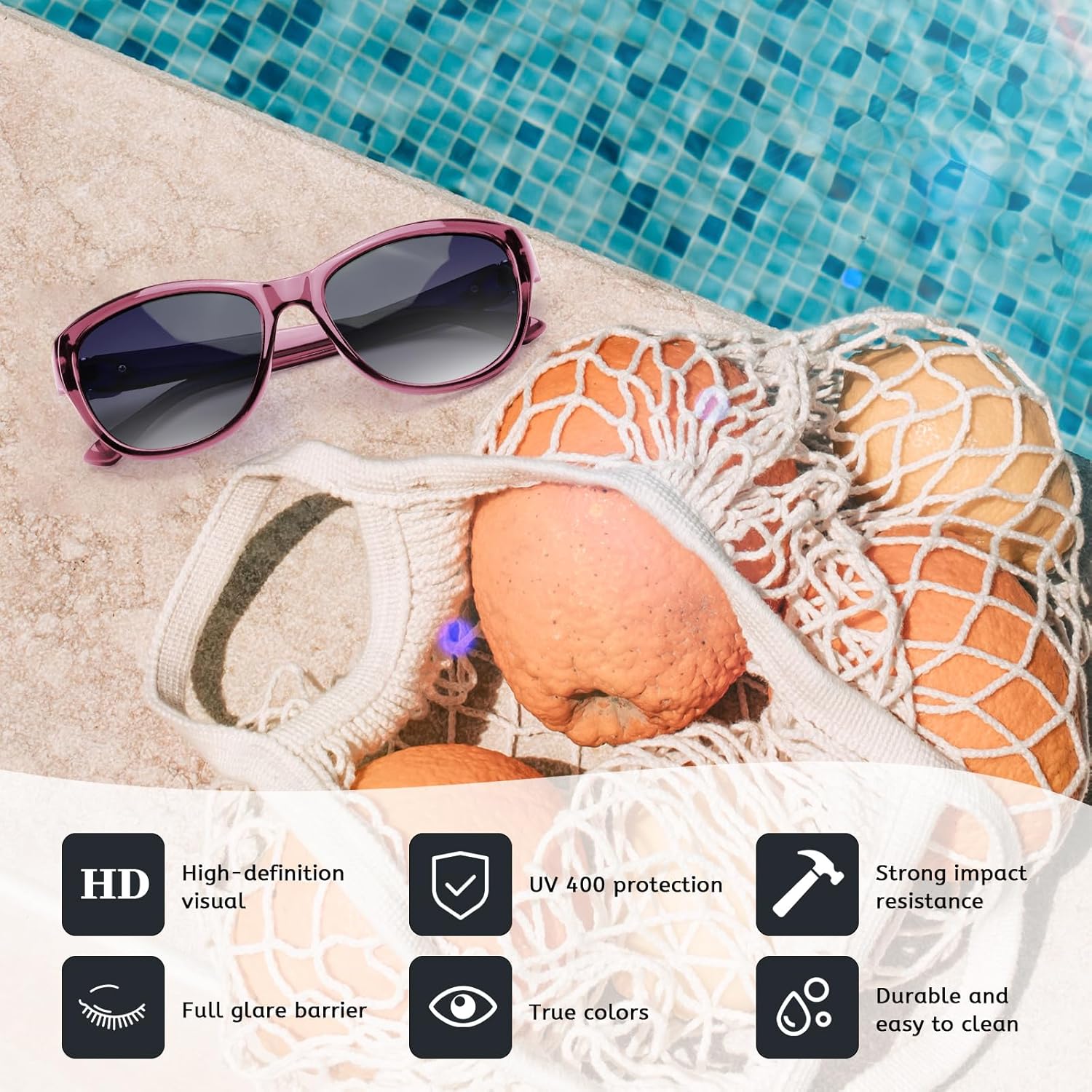 LVIOE Womens Polarized Sunglasses, Cat Eye Sun Glasses with UV Protection for Driving Trendy Stylish Shade