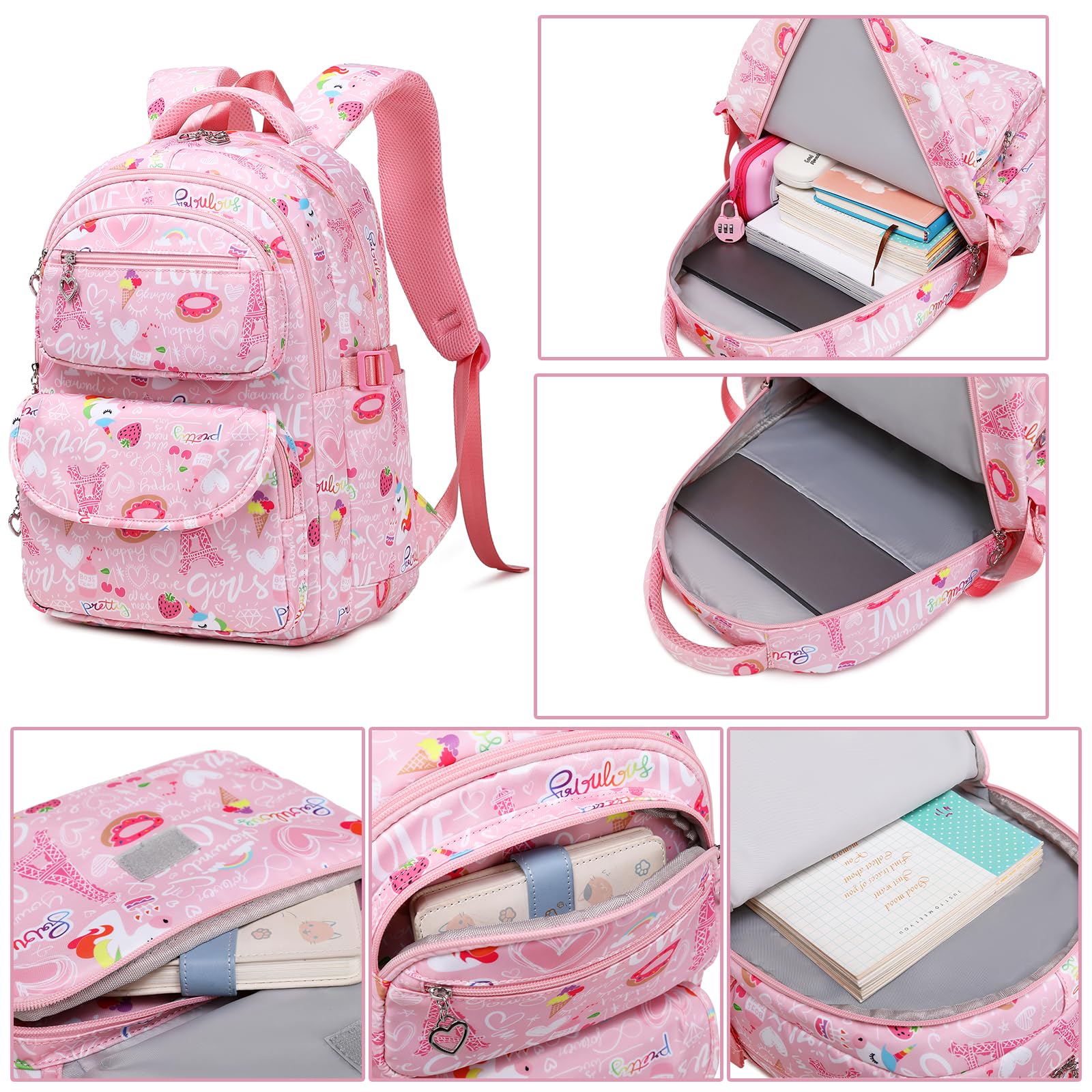 Zaino per la scuola, zaino per la scuola, zaino sportivo, zaino per il tempo libero, zaino per ragazze, ragazzi e bambini, con grande capacità