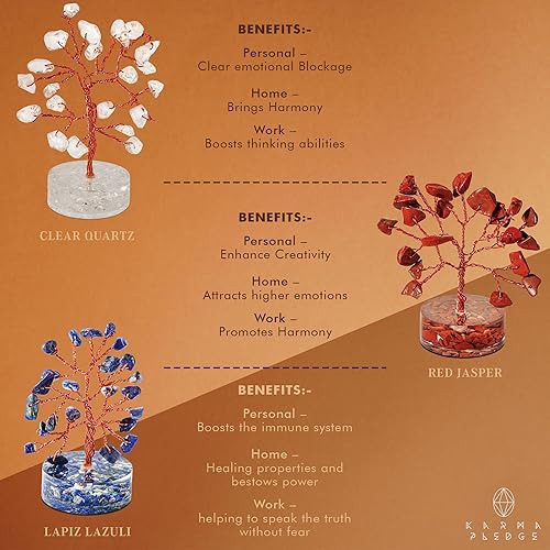 Miniatura 60 de Árbol de la vida de cristal curativo de 7 chakras, árboles bonsái hechos a mano para energía positiva, dinero y buena suerte, árbol para decoración