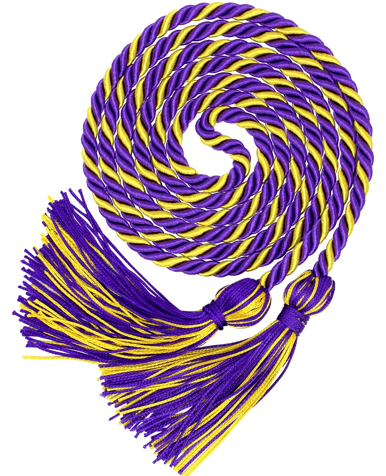 Graduation Honor Cord Purple and Gold Yarn Honor Cord with Tassel 67" Long for Graduation Ceremony
