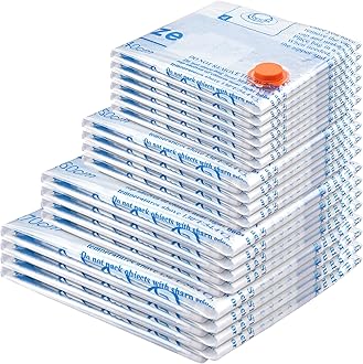 Vacuum Storage Bags 18 Pack,4 Jumbo, 4 Large, 4 Midium, 4 Small,2 Roll Bags Space Saver Sealer Bags, Airtight Compression Bags for Clothes, Pillows, Comforters, Blankets, Bedding,clothing