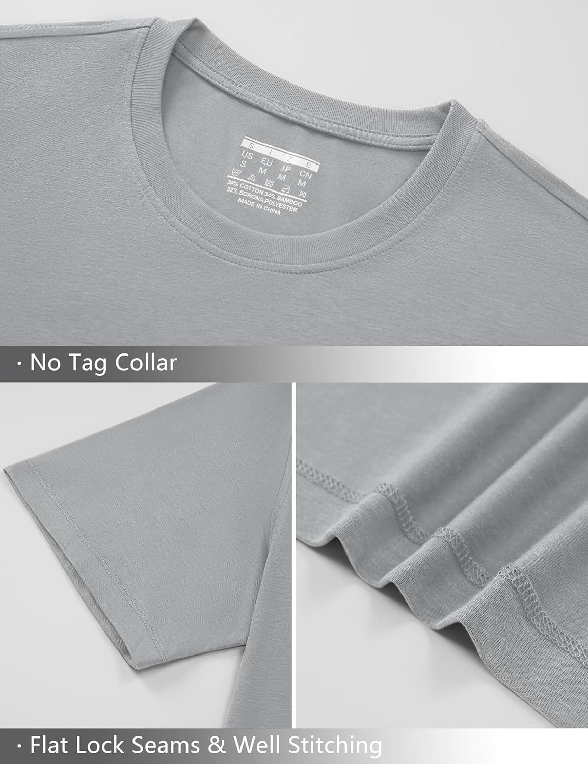 Cotrasen Mens T-Shirts Short Sleeve Cotton UPF 50+ Lightweight Moisture Wicking Casual Crew Neck Basic Tee Shirts - Image 5