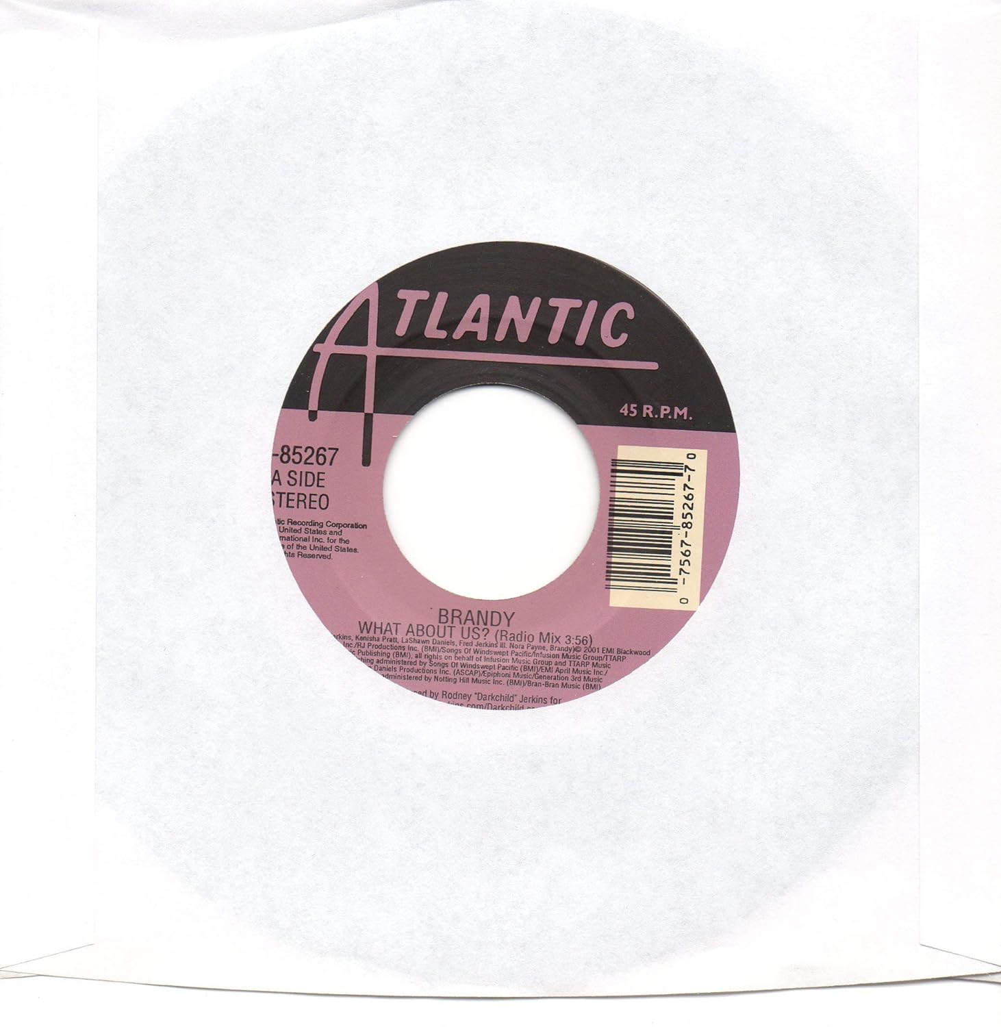 What About Us (Radio Mix)/Full Moon (U.S. 7 Inch Vinyl 45) Brandy
