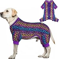 Vista 43 de Kyeese Pijama para perro, de flamenco, suave, abrigo, mameluco para perro, traje posquirúrgico, disfraz, ropa para gato, talla mediana
