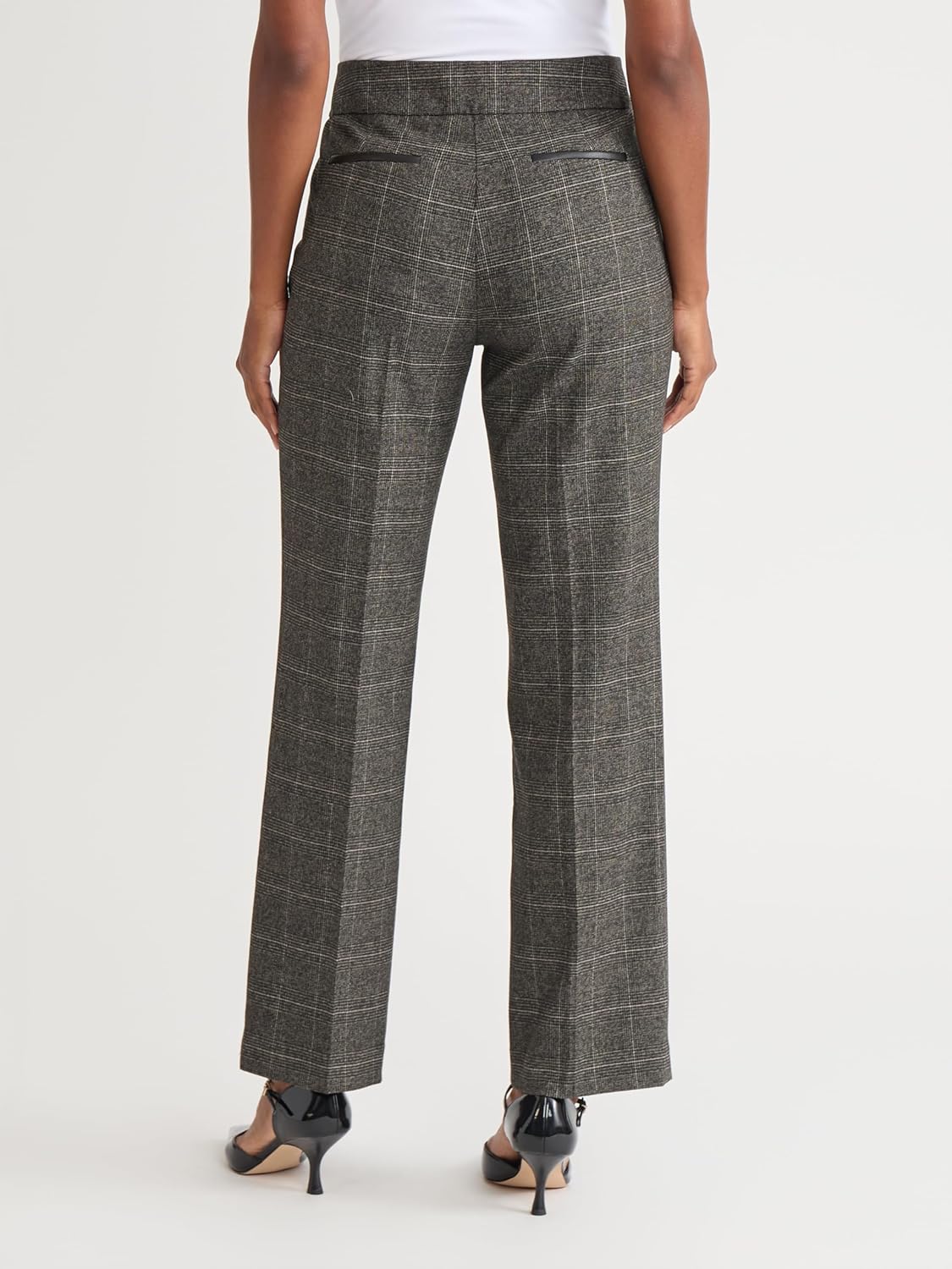 Kasper Women's Faux Leather Plaid Pant - Image 2