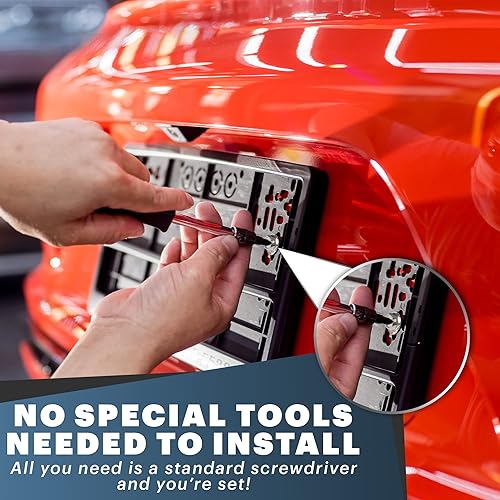 Miniatura 4 de Kit de tornillos cromados para placa - Juego de 4 sujetadores de acero inoxidable para placas, marcos y cubiertas en automóviles, camiones,