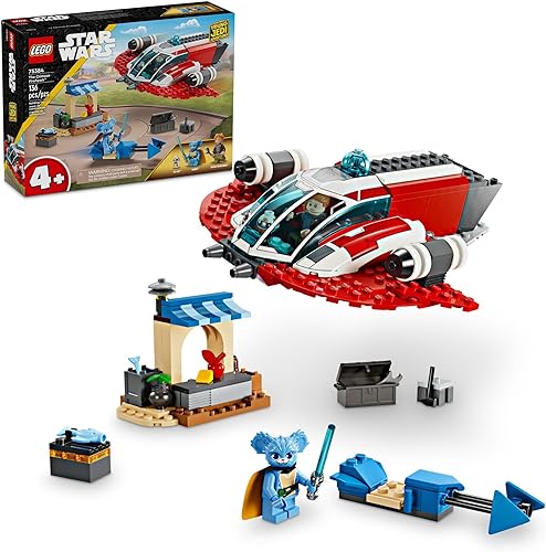 LEGO Star Wars: Young Jedi Adventures The Crimson Firehawk, juego de iniciación para niños, nave espacial de juguete para construir, vehículo de