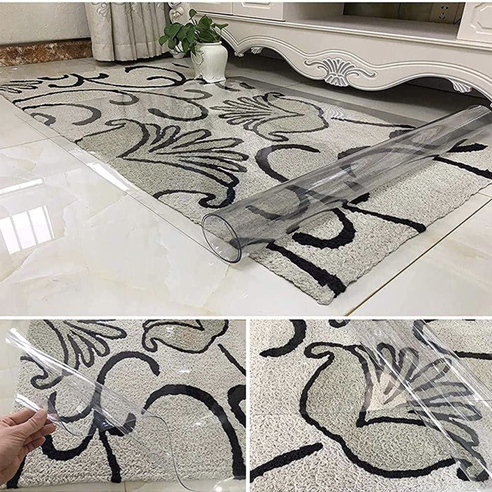 Protection de sol en vinyle – Tapis de sol dur et de salon antidérapant à poils courts 71 à 457 cm pour la maison et le bureau