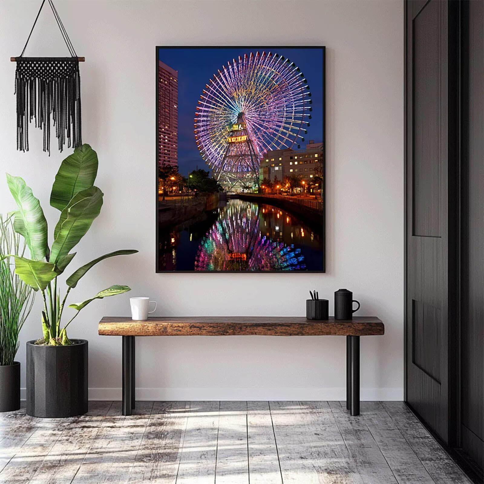 Diabelski młyn diamentowy zestaw artystyczny dla dorosłych, DIY, nocny widok do malowania po numerach, dla dorosłych na diamentach, 100 x 137 cm, kryształowe zestawy artystyczne i do rękodzieła dla