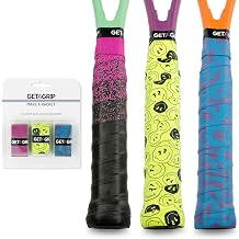 GET A GRIP Racket Overgrips   Anti-Slip Tennis Grip Wrap, Sweat Absorbent & Quick-Dry Handle Tape for Tennis, Padel & Pickleball On The Line Pack
